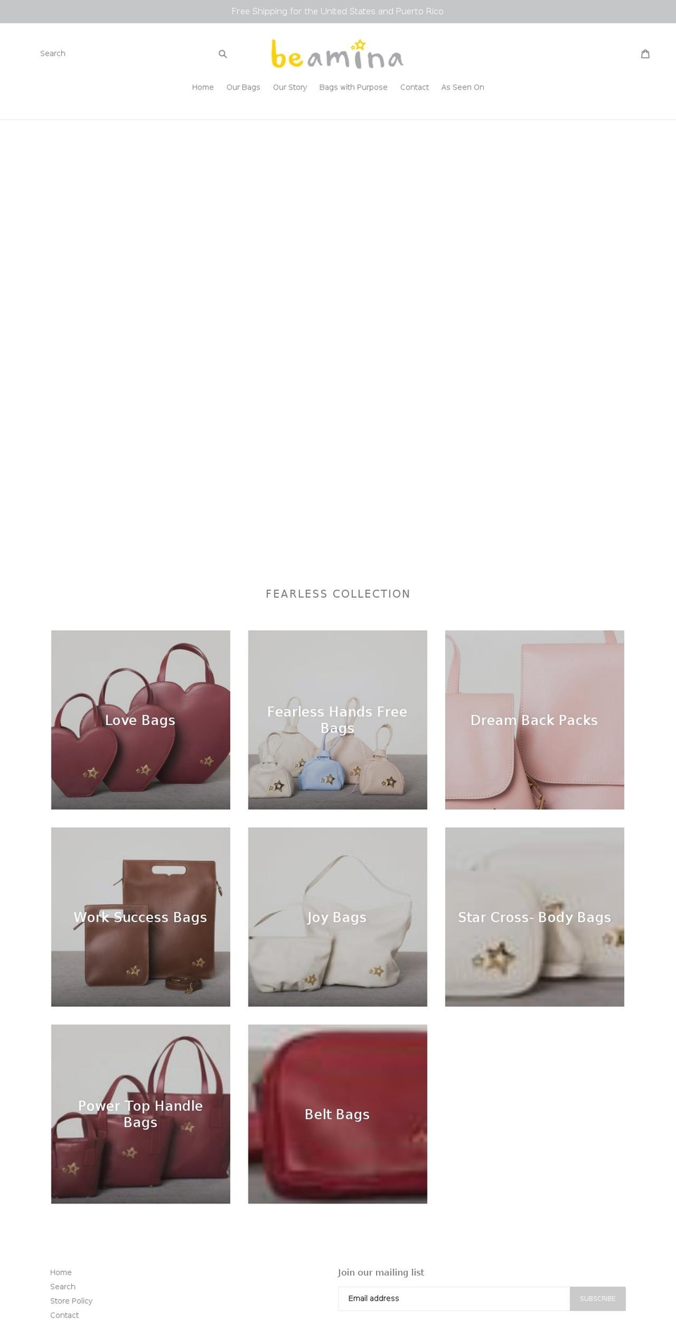 beamina.com shopify website screenshot