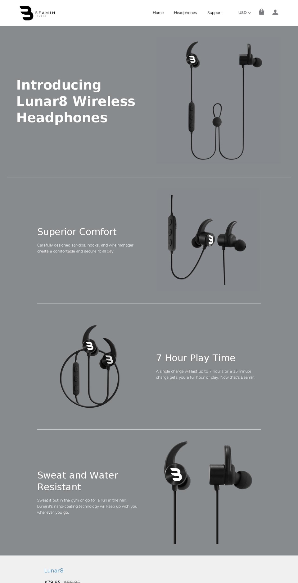 beaminaudio.com — Shopify storefront screenshot