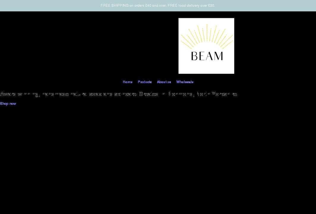 beamnaturalbodycare.co.uk shopify website screenshot