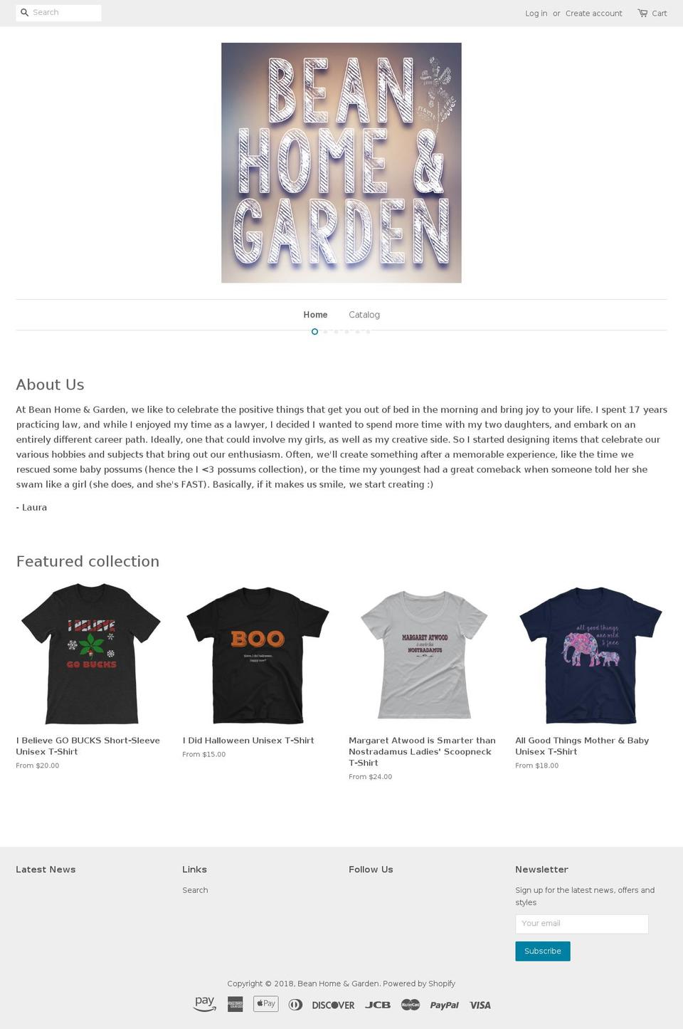 bean-home-garden.com — Shopify storefront screenshot
