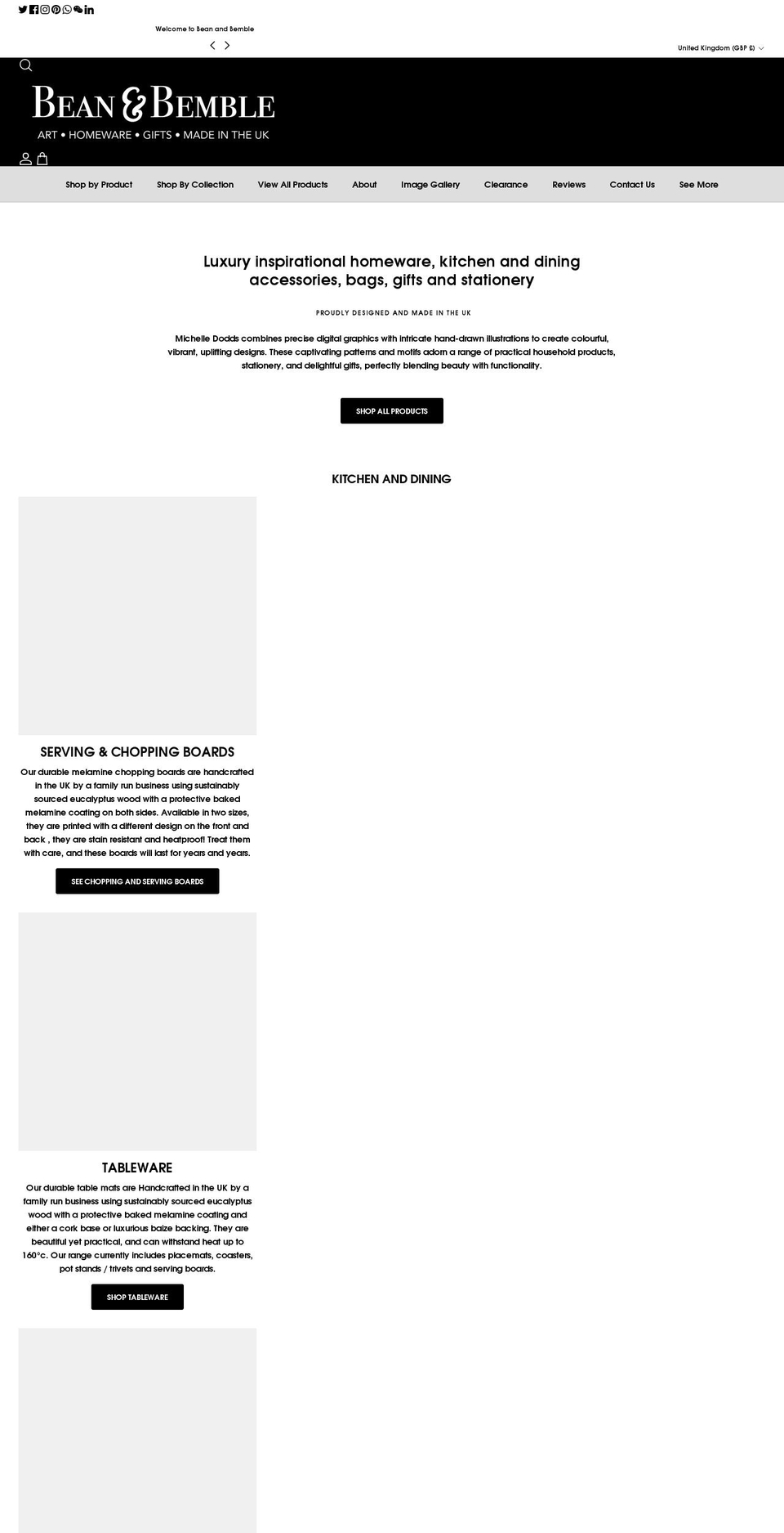 beanandbemble.com shopify website screenshot