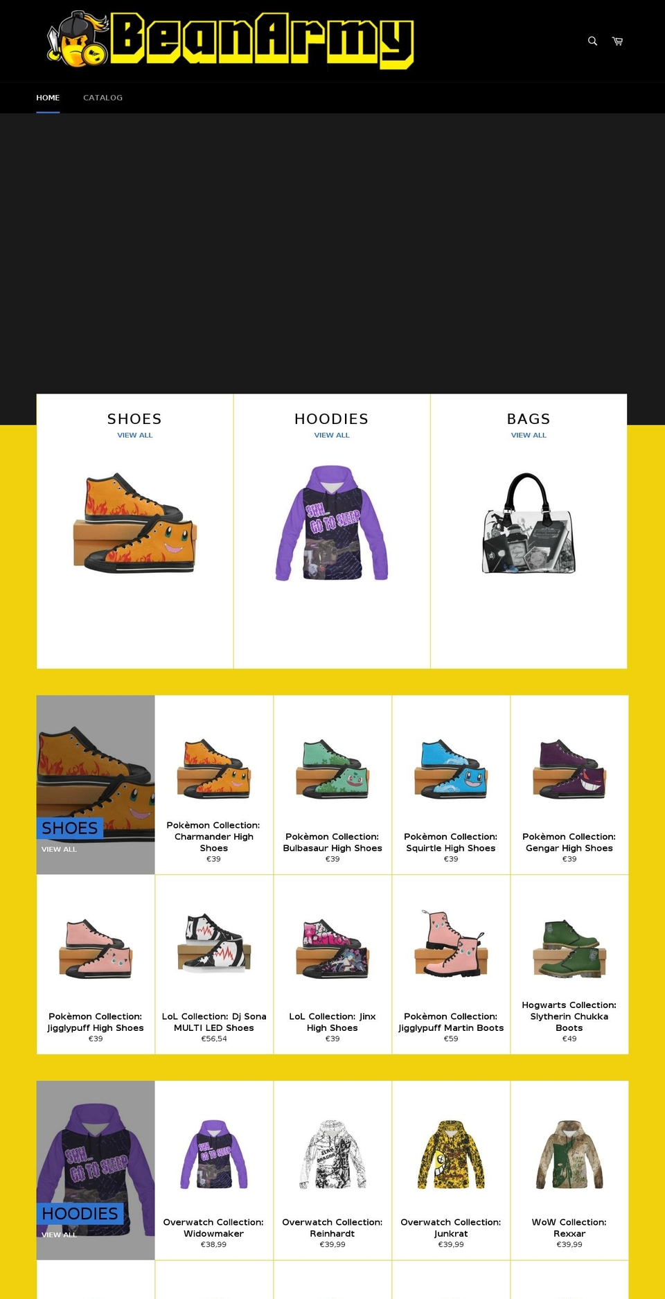beanarmy.com — Shopify storefront screenshot