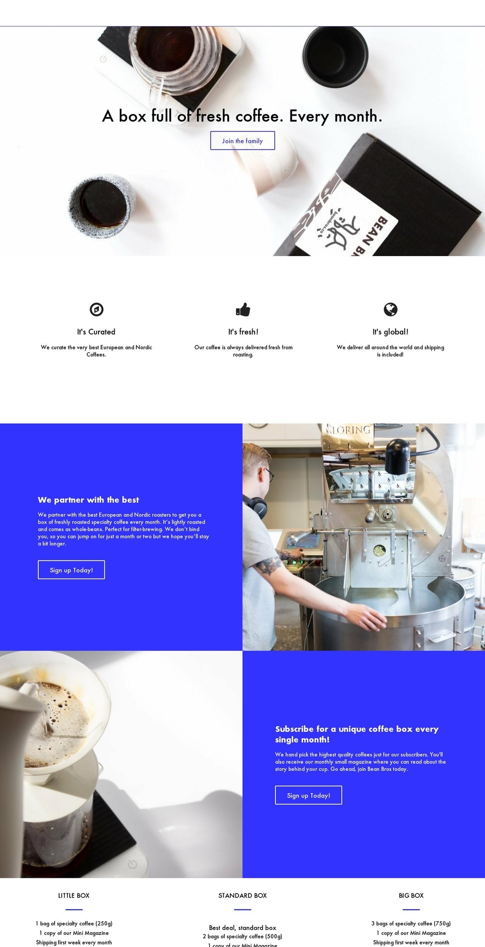 beanbros.co shopify website screenshot