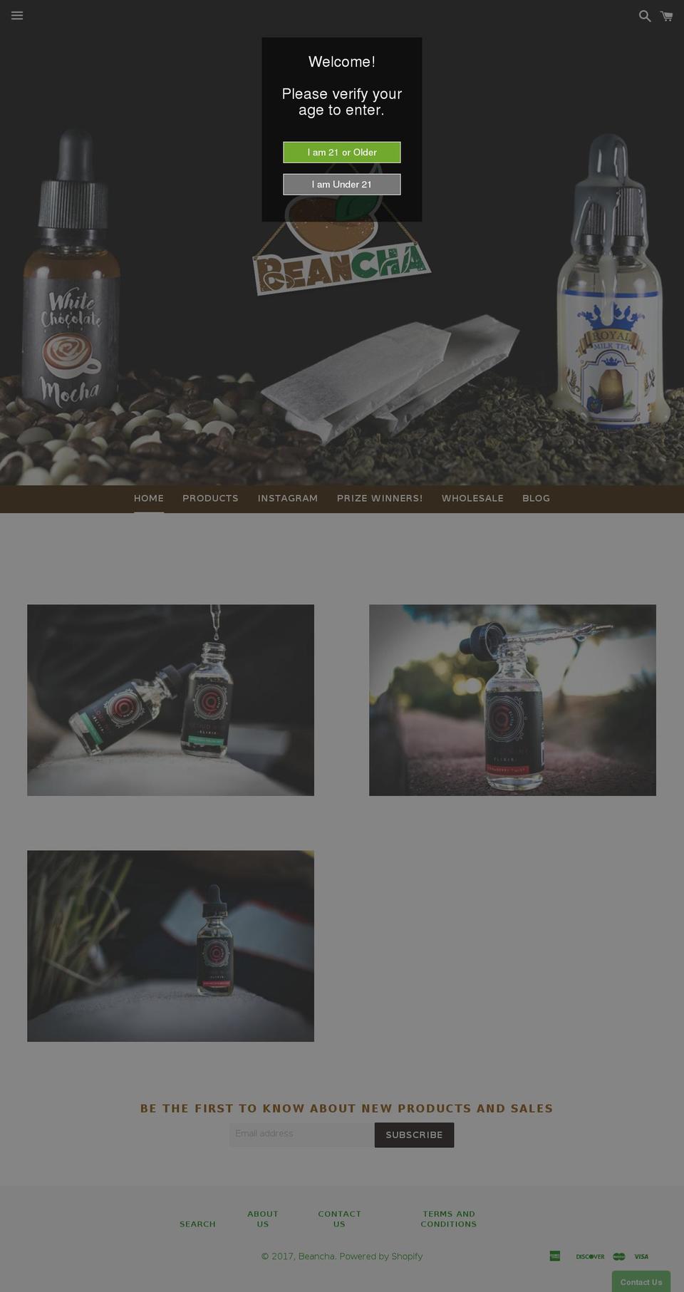 beancha.com shopify website screenshot