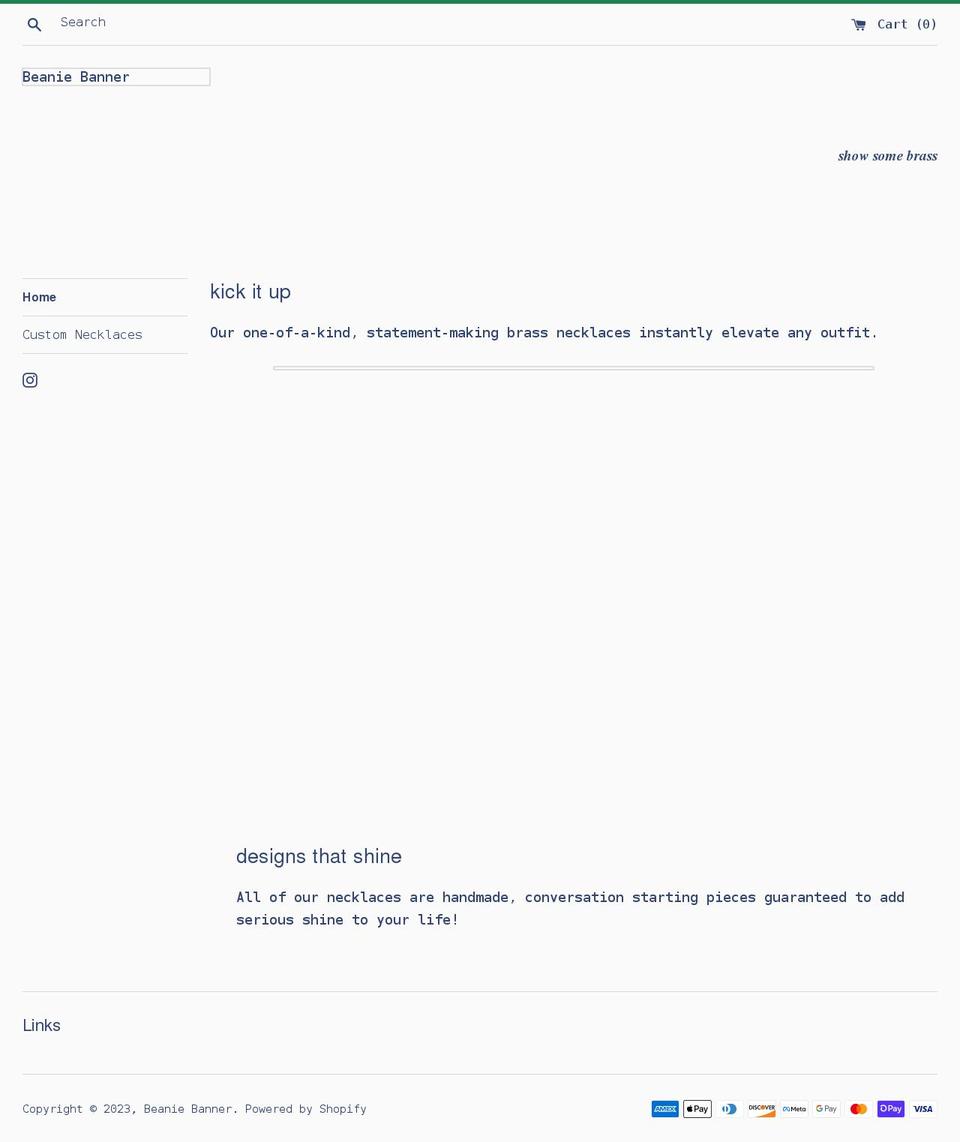 beaniebanner.com shopify website screenshot