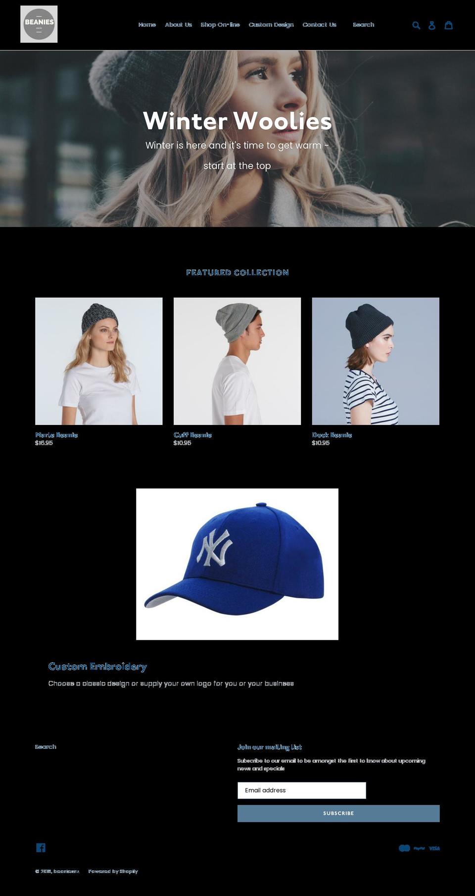 beanies.co.nz shopify website screenshot