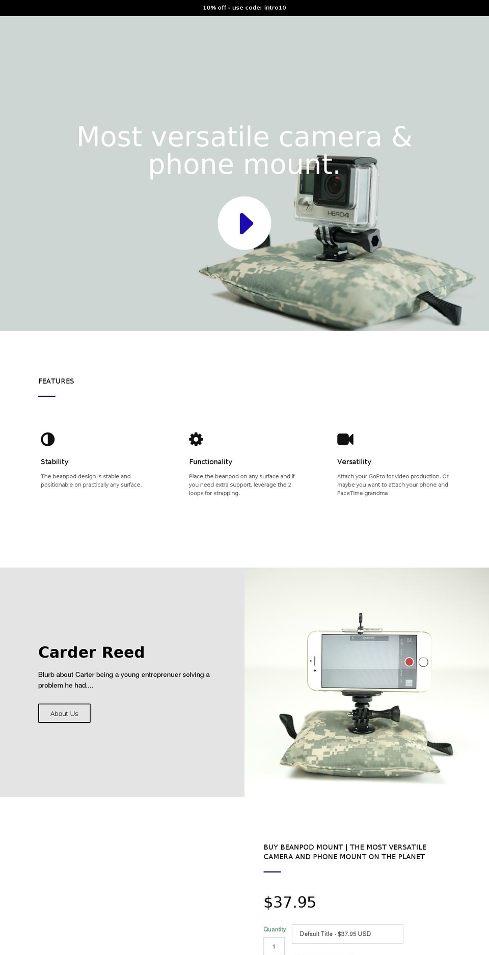 beanpodmount.com — Shopify storefront screenshot