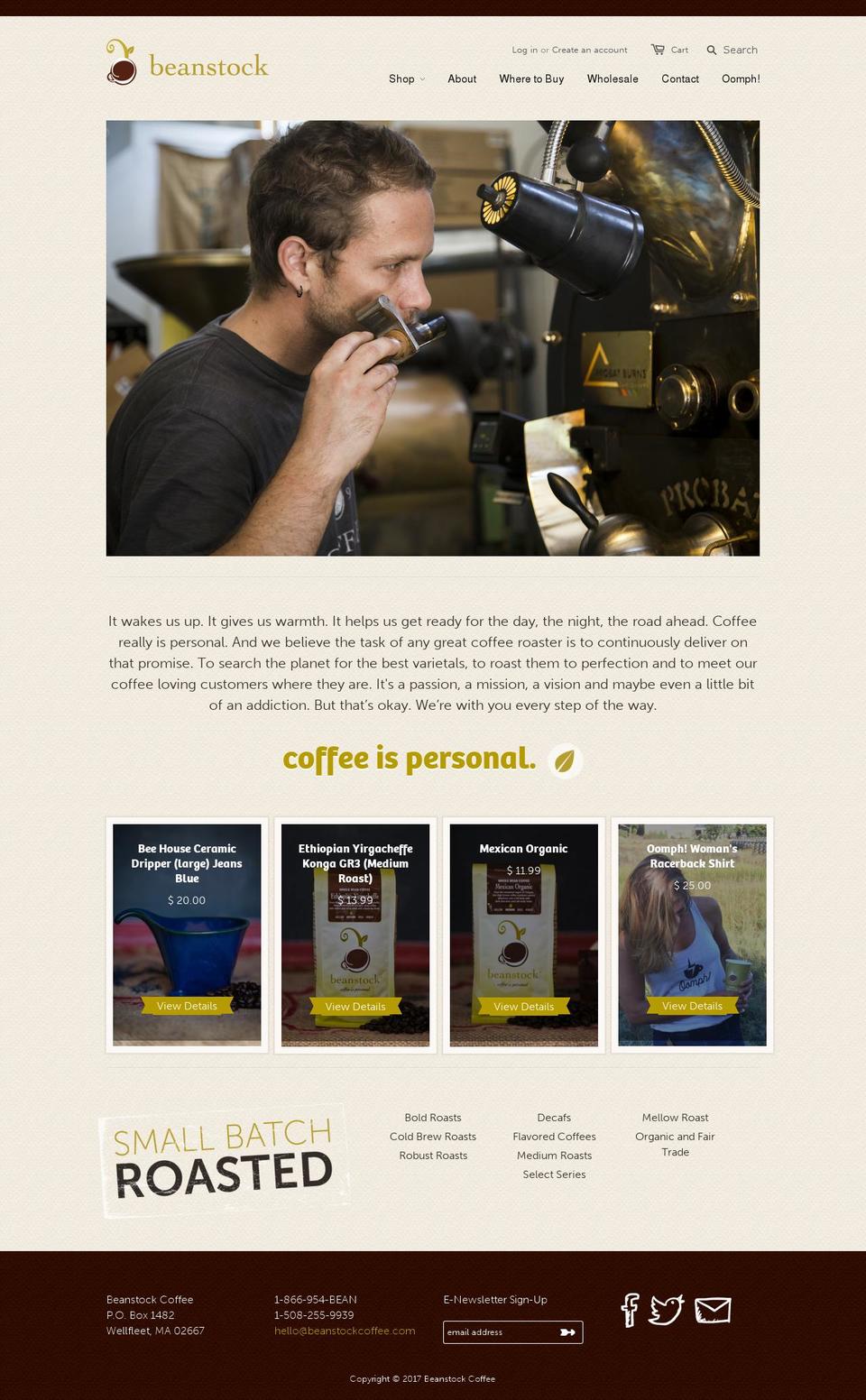 beanstockcoffee.com shopify website screenshot