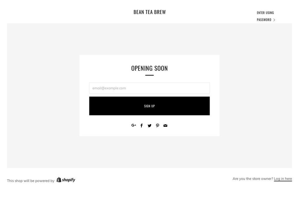 beanteabrew.com — Shopify storefront screenshot