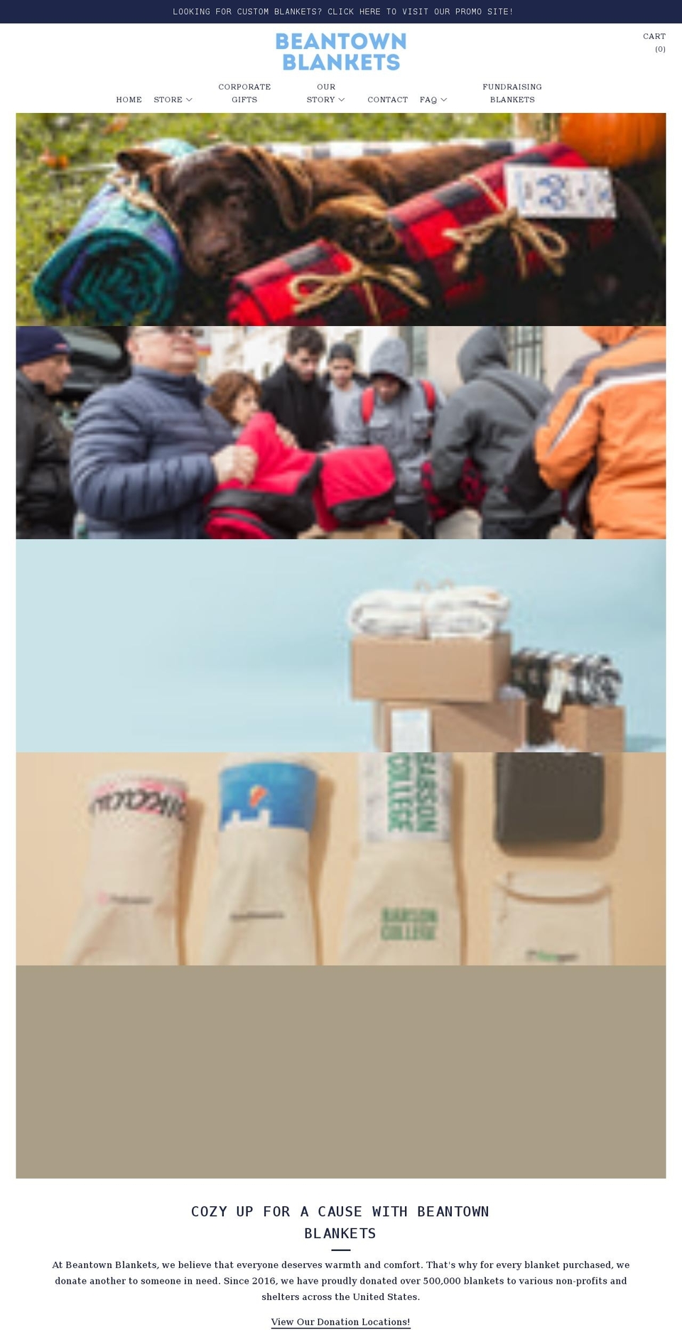 beantownblankets.org shopify website screenshot