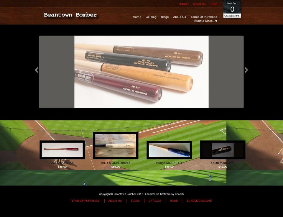 Threadify Shopify theme site example beantownbomber.com