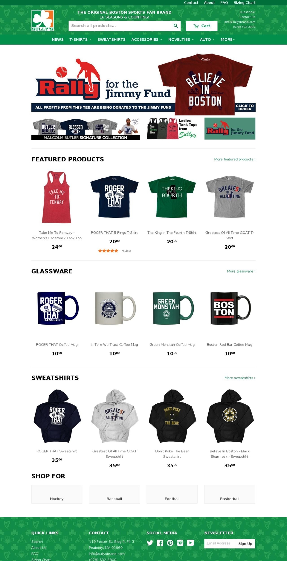 Sully's Brand Shopify theme site example beantowntees.com