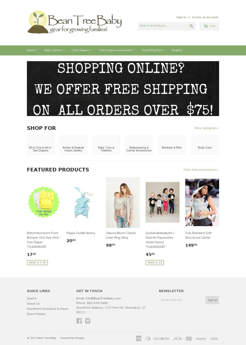beantreebaby.com shopify website screenshot
