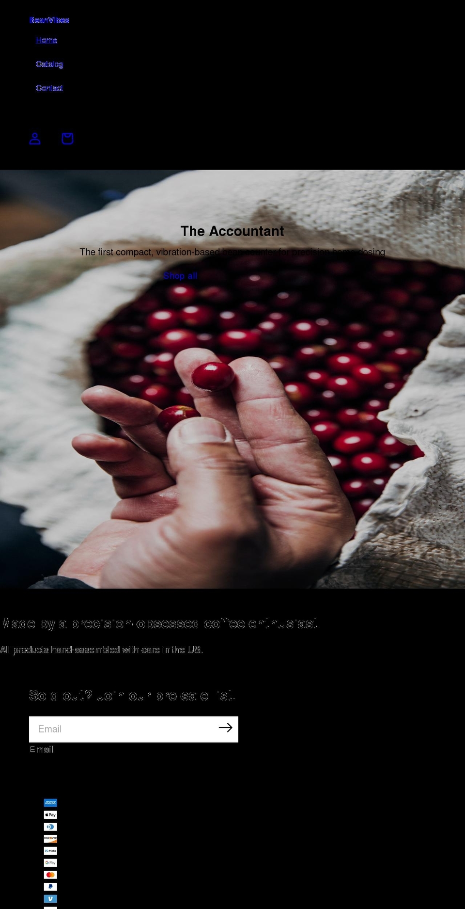 beanvibes.com shopify website screenshot