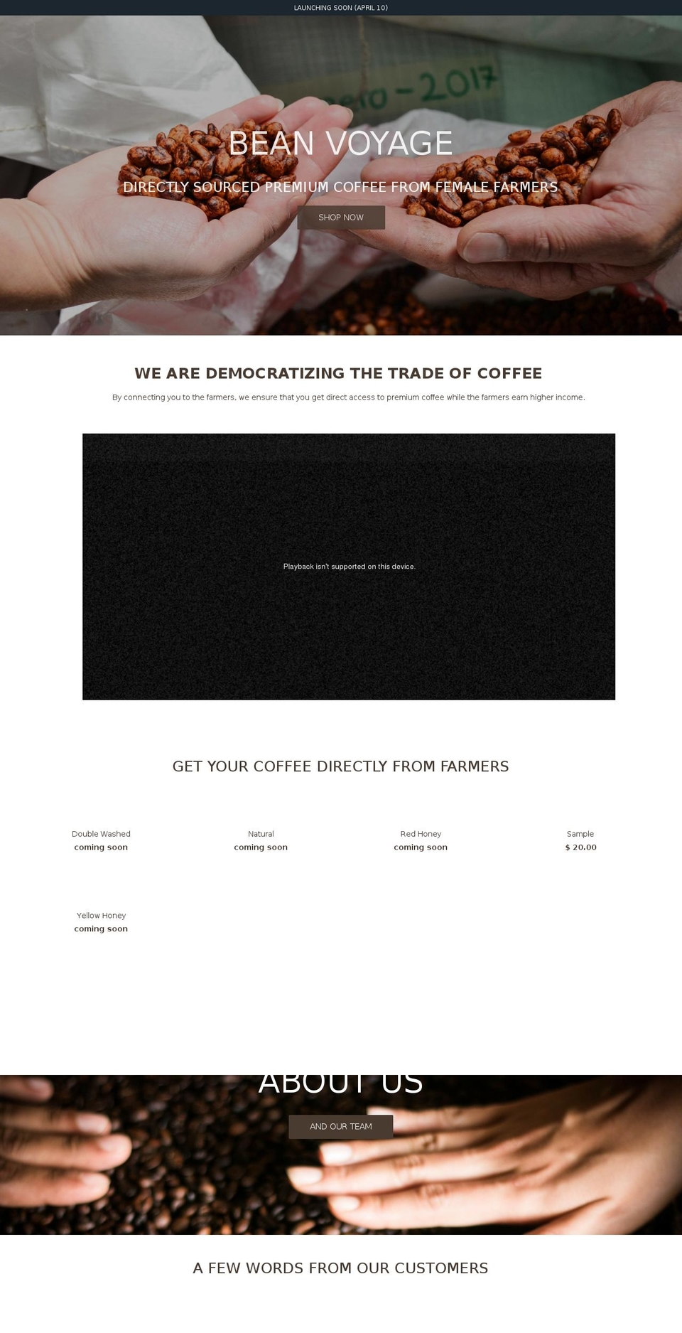 beanvoyage.com shopify website screenshot