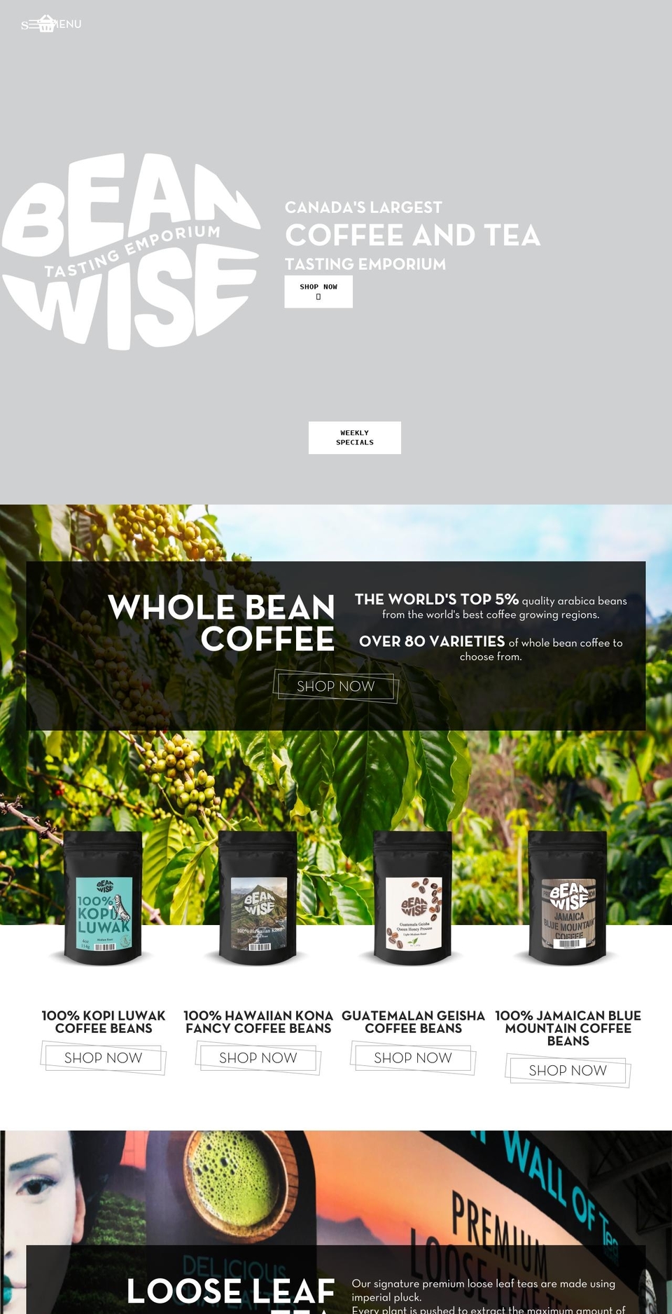 beanwise.ca shopify website screenshot