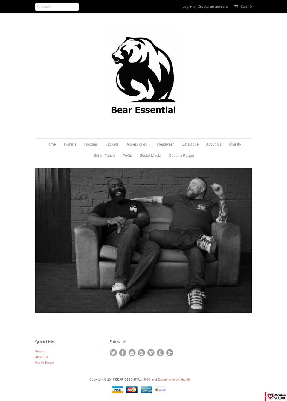 bear-essential.com shopify website screenshot