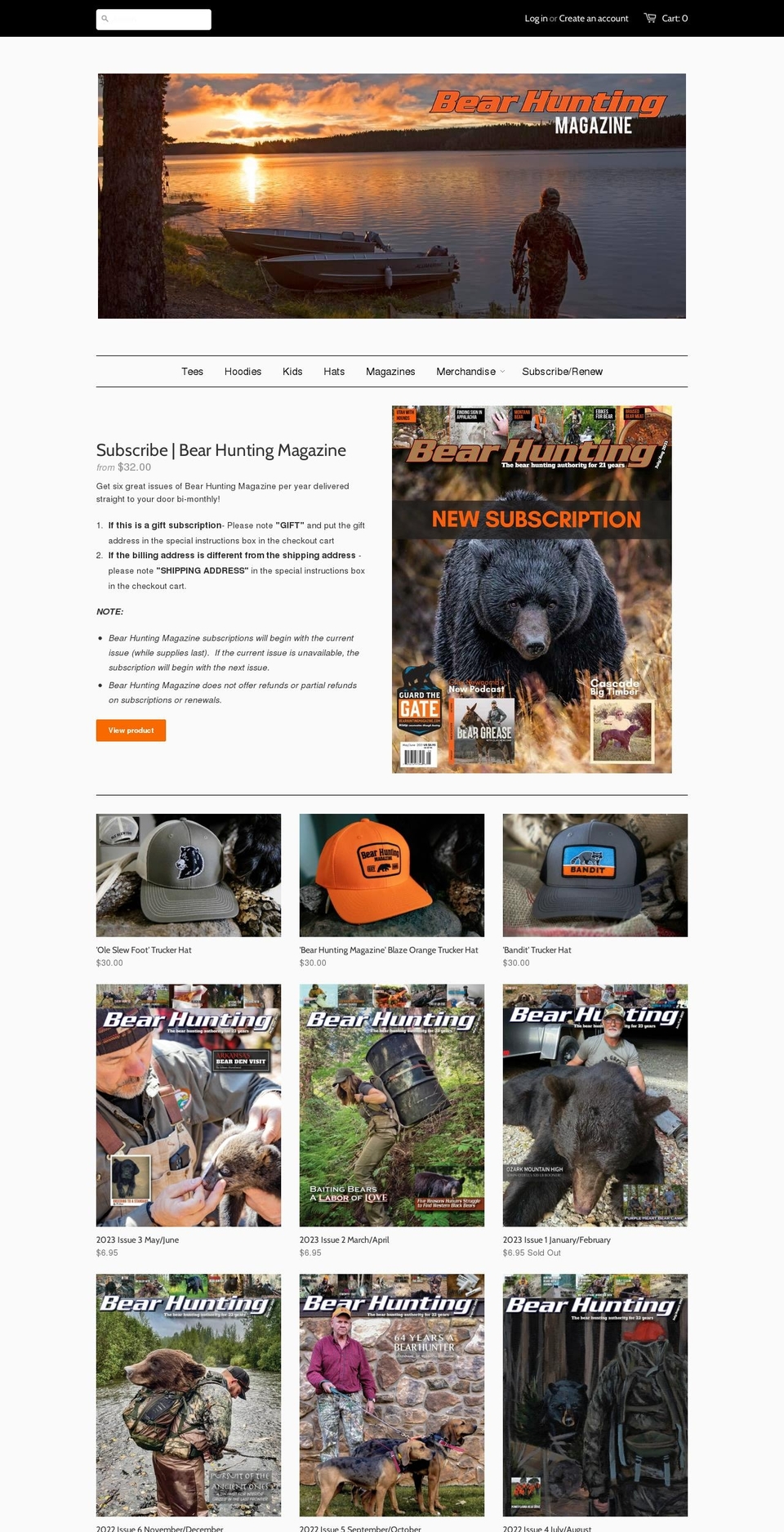 bear-hunting.myshopify.com shopify website screenshot