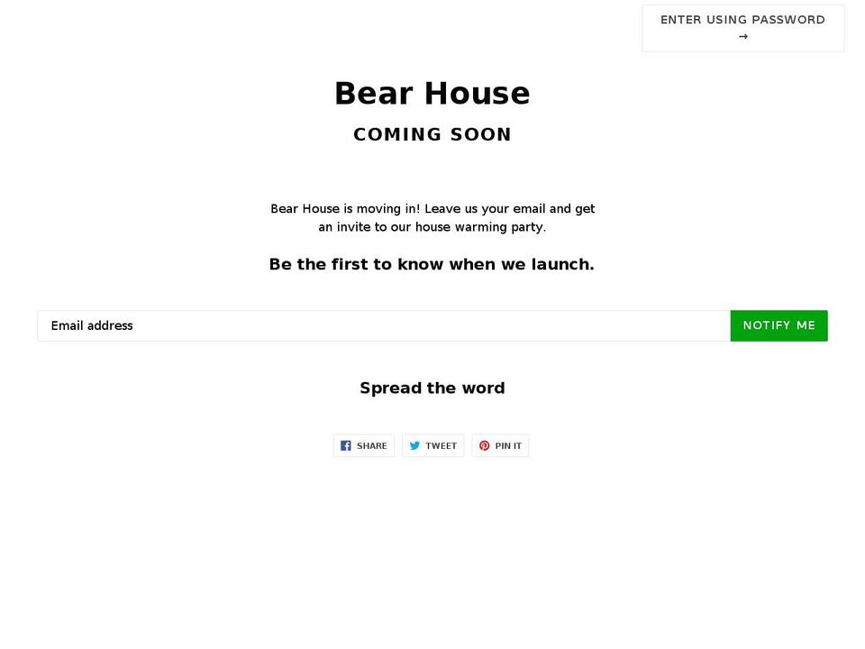 bear.house shopify website screenshot