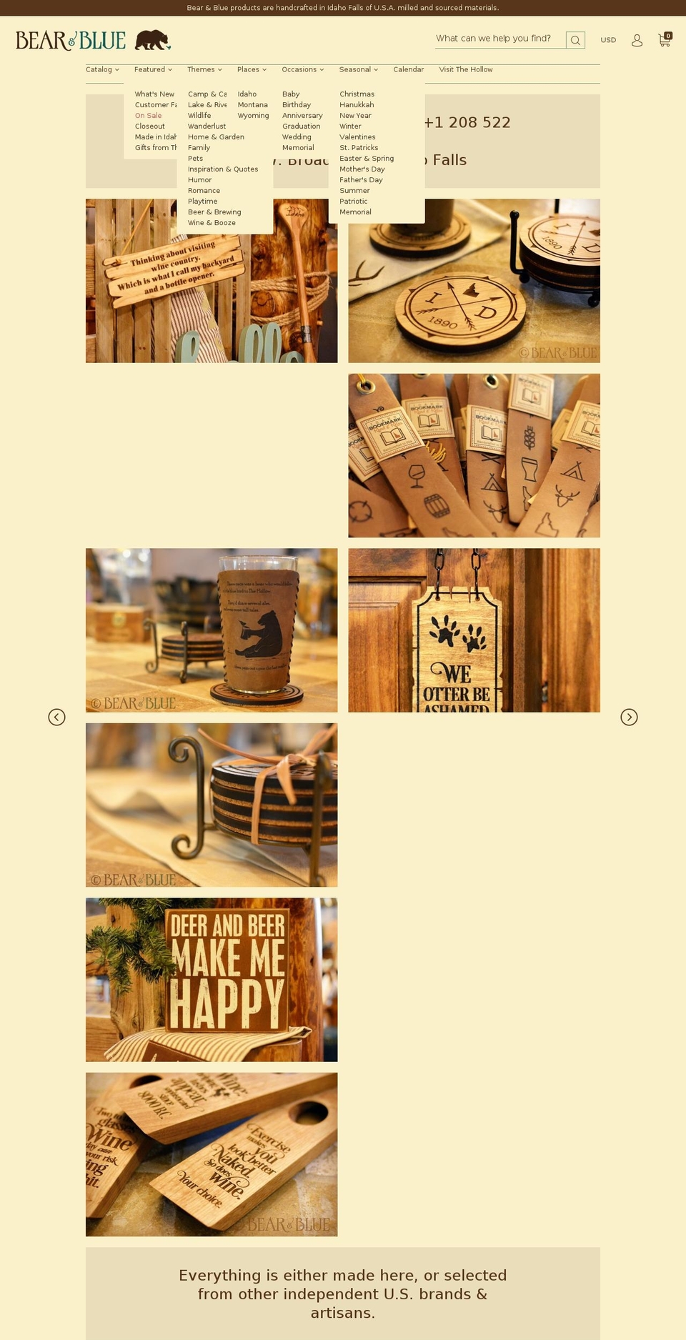 bearandblue.com — Shopify storefront screenshot