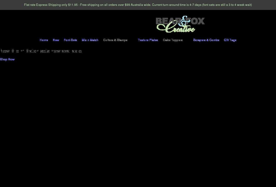 bearandfox.com.au shopify website screenshot