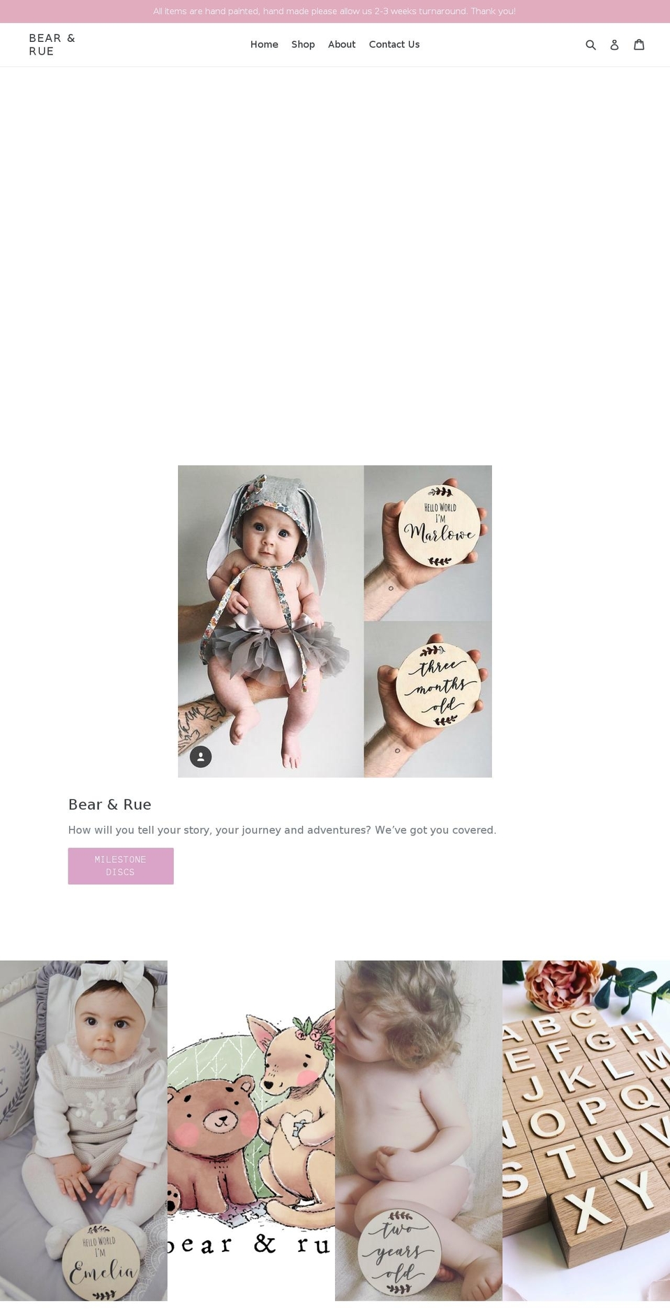 bearandrue.com shopify website screenshot