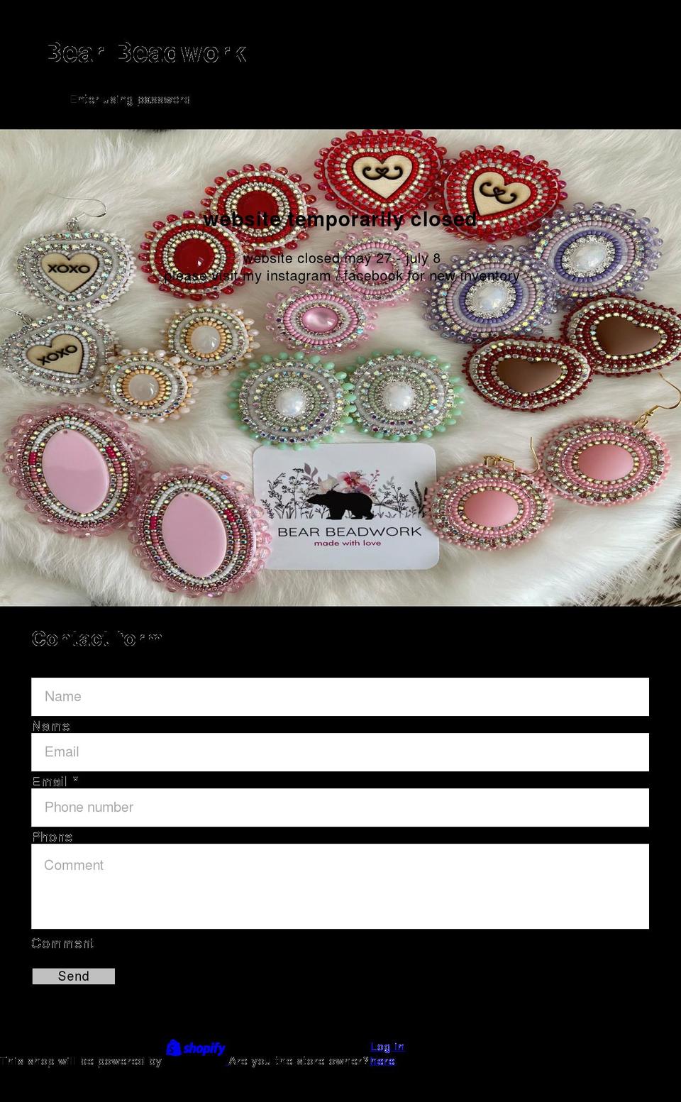 bearbeadwork.com shopify website screenshot