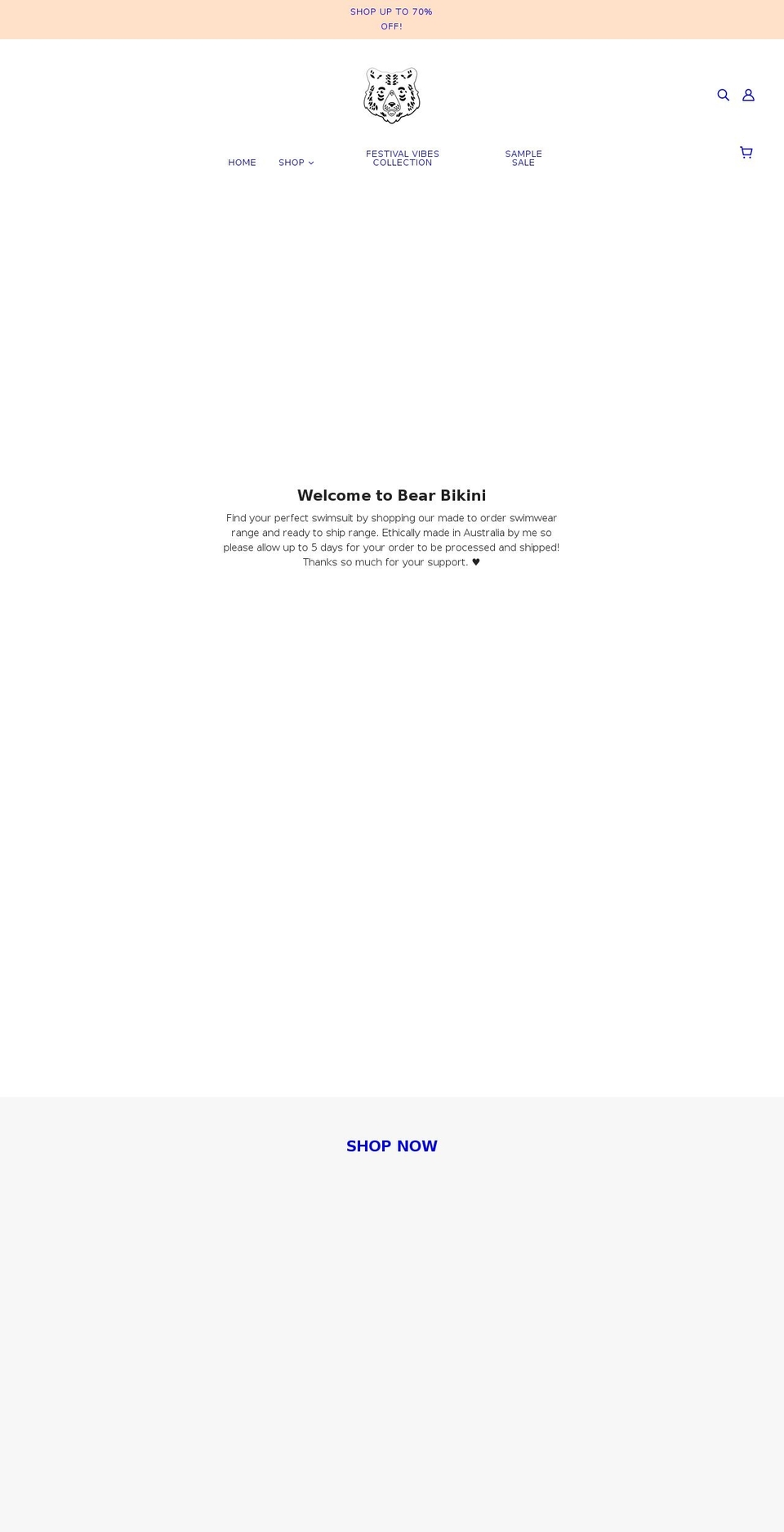 bearbikini.com.au shopify website screenshot