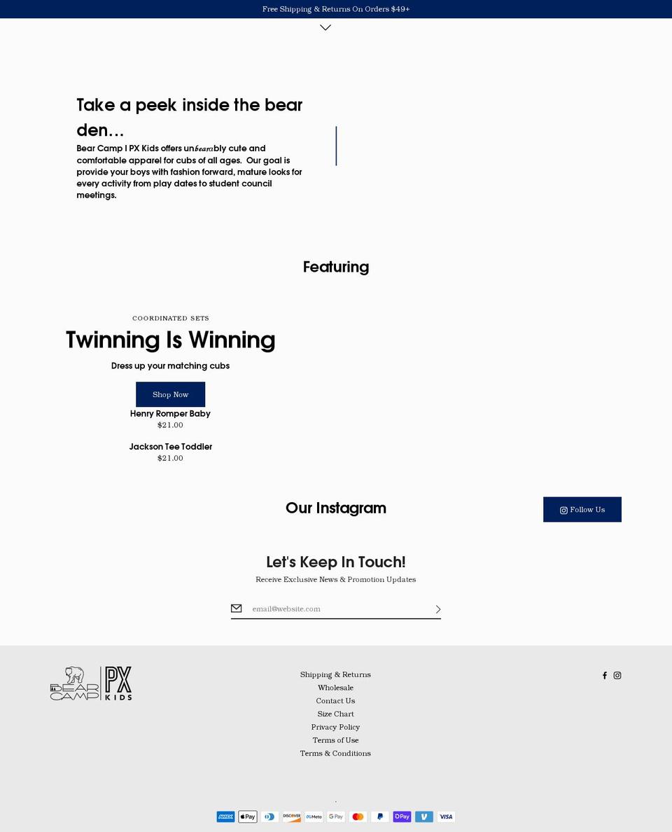 bearcampclothing.com shopify website screenshot