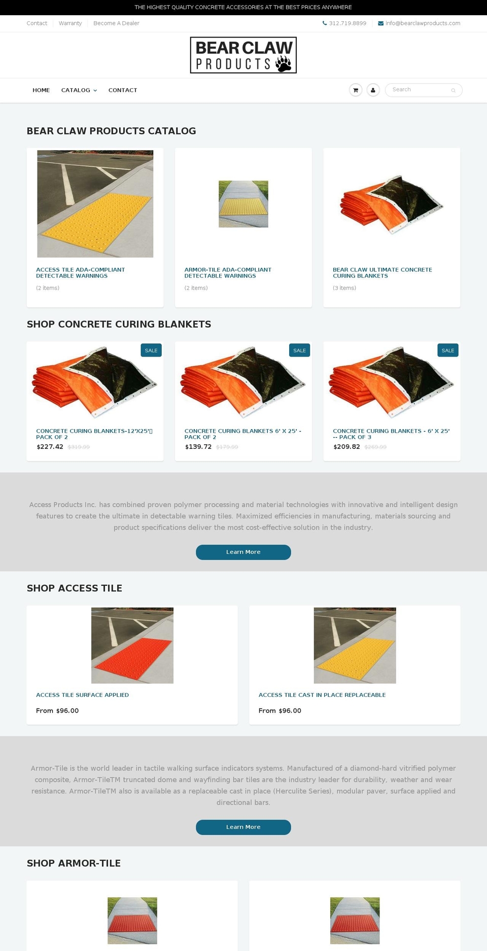 bearclawproducts.com — Shopify storefront screenshot