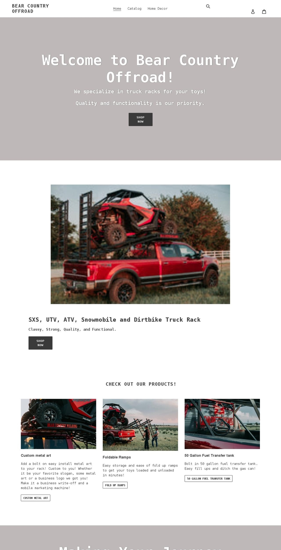 bearcountryoffroad.com shopify website screenshot