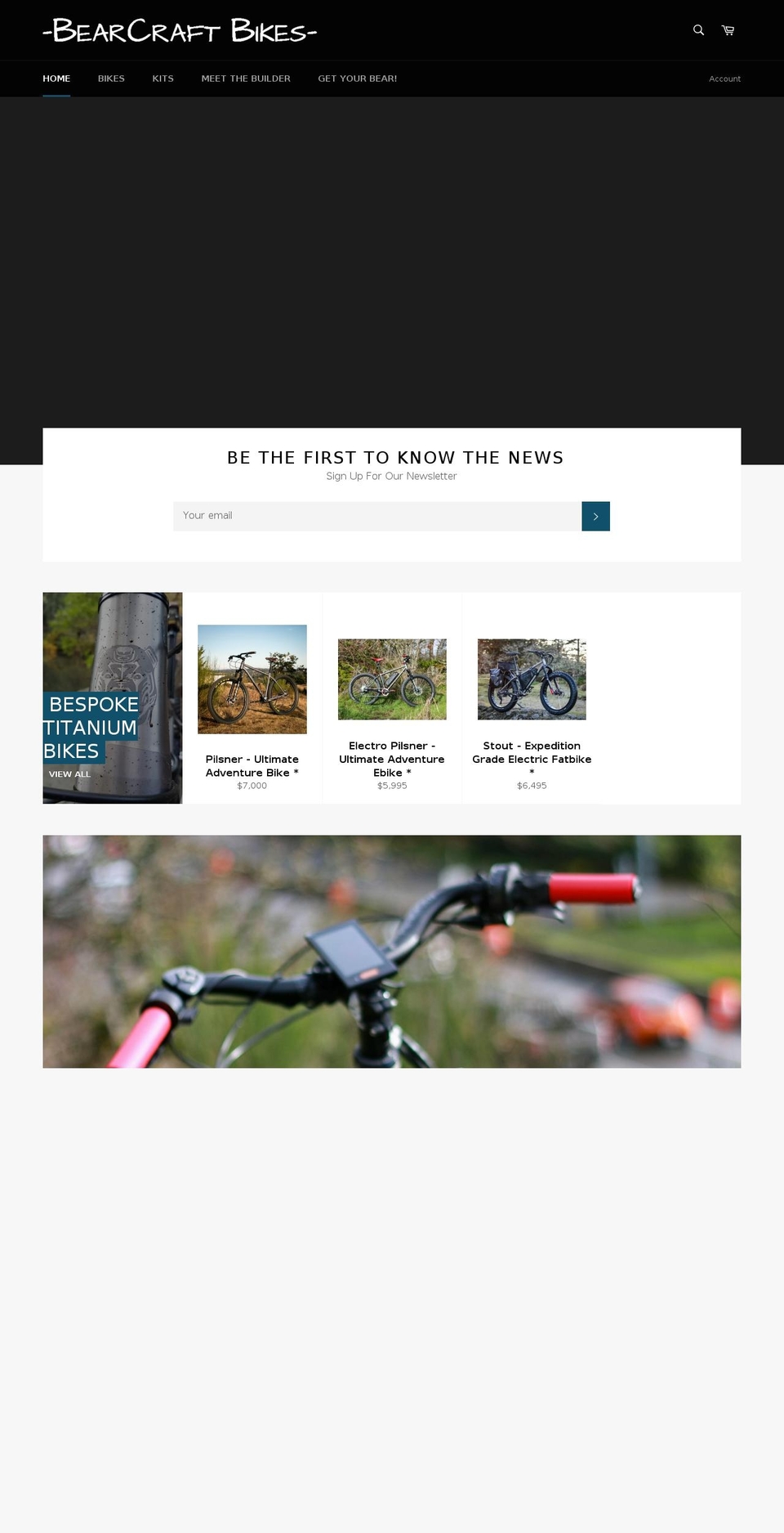 bearcraftbikes.com — Shopify storefront screenshot