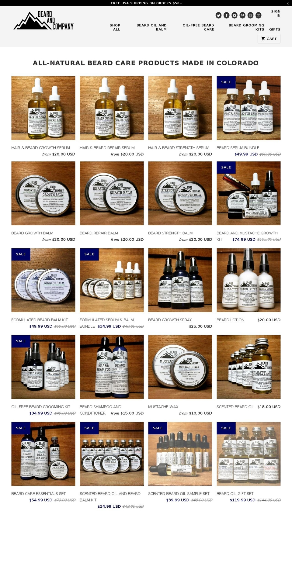 beardandcompany.com shopify website screenshot