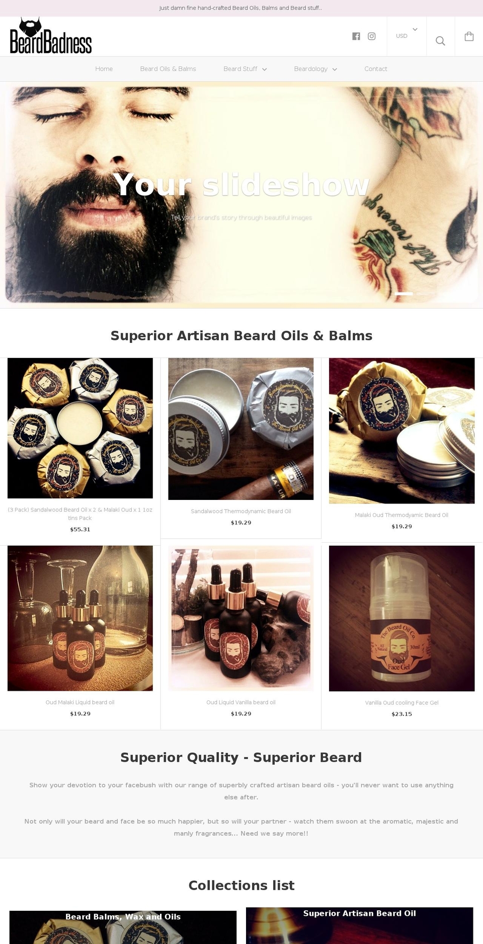 beardbadness.com — Shopify storefront screenshot