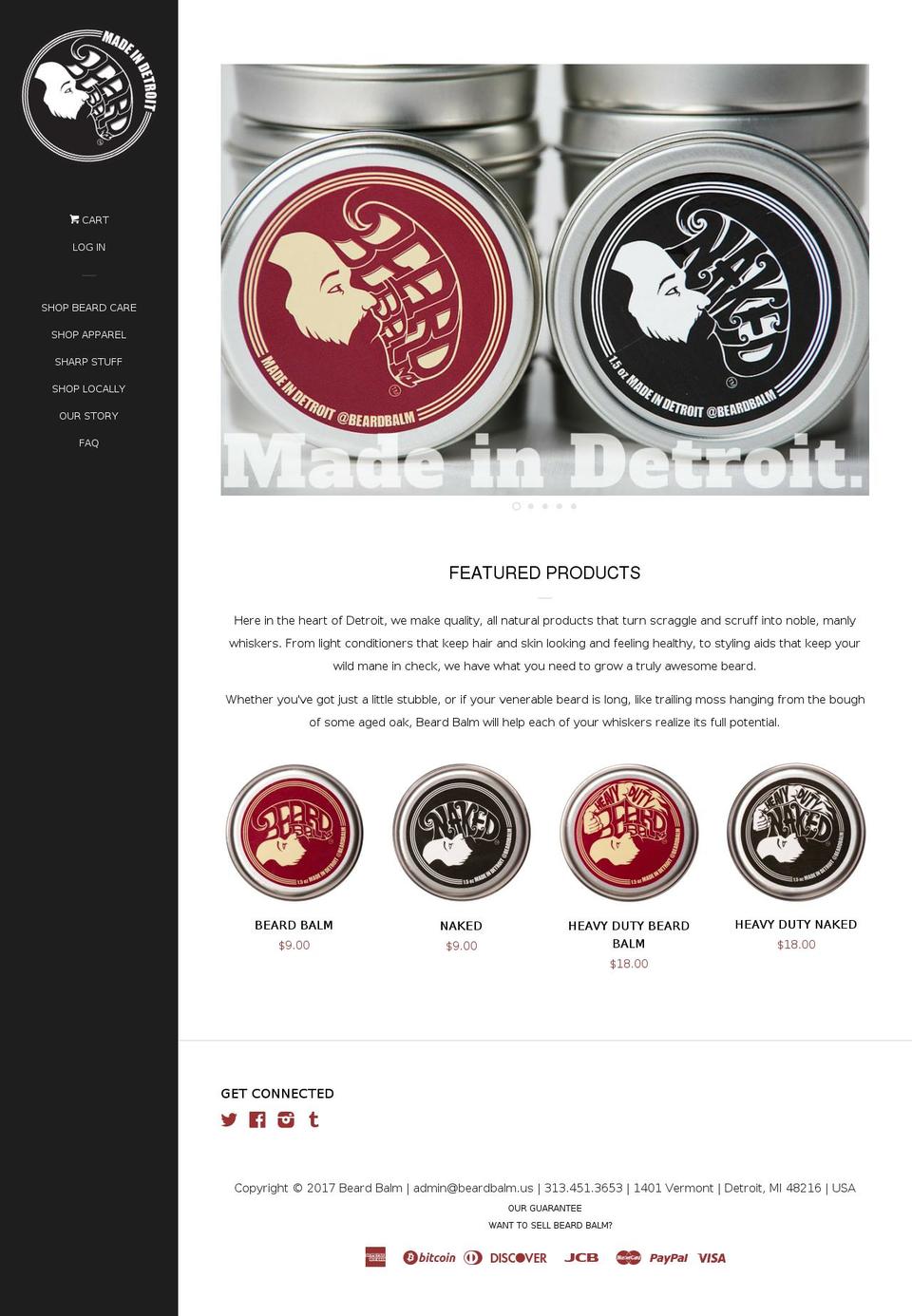 beardbalm.us shopify website screenshot