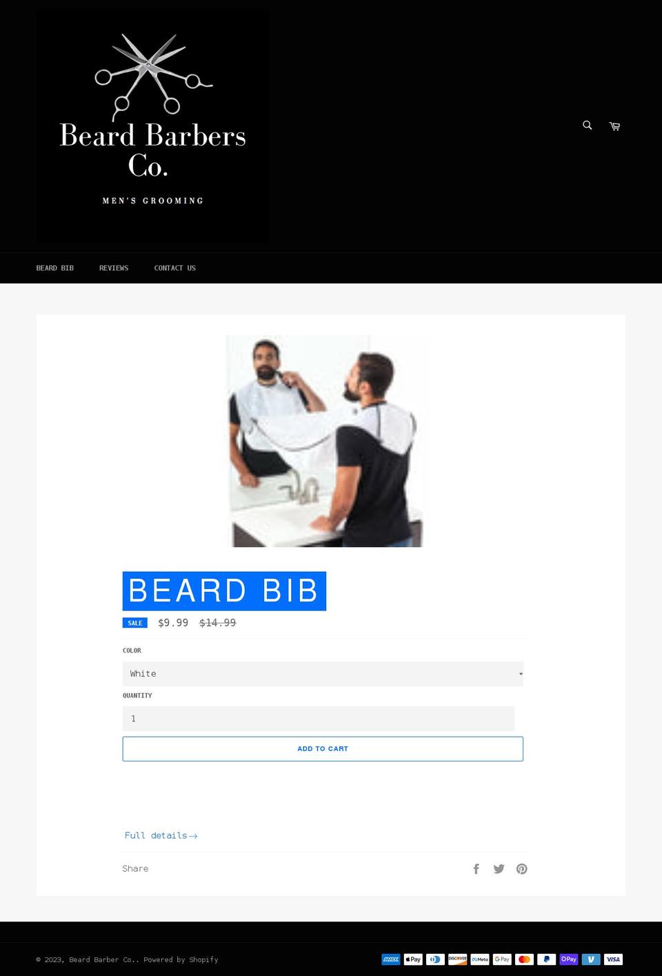 beardbarbersco.com shopify website screenshot
