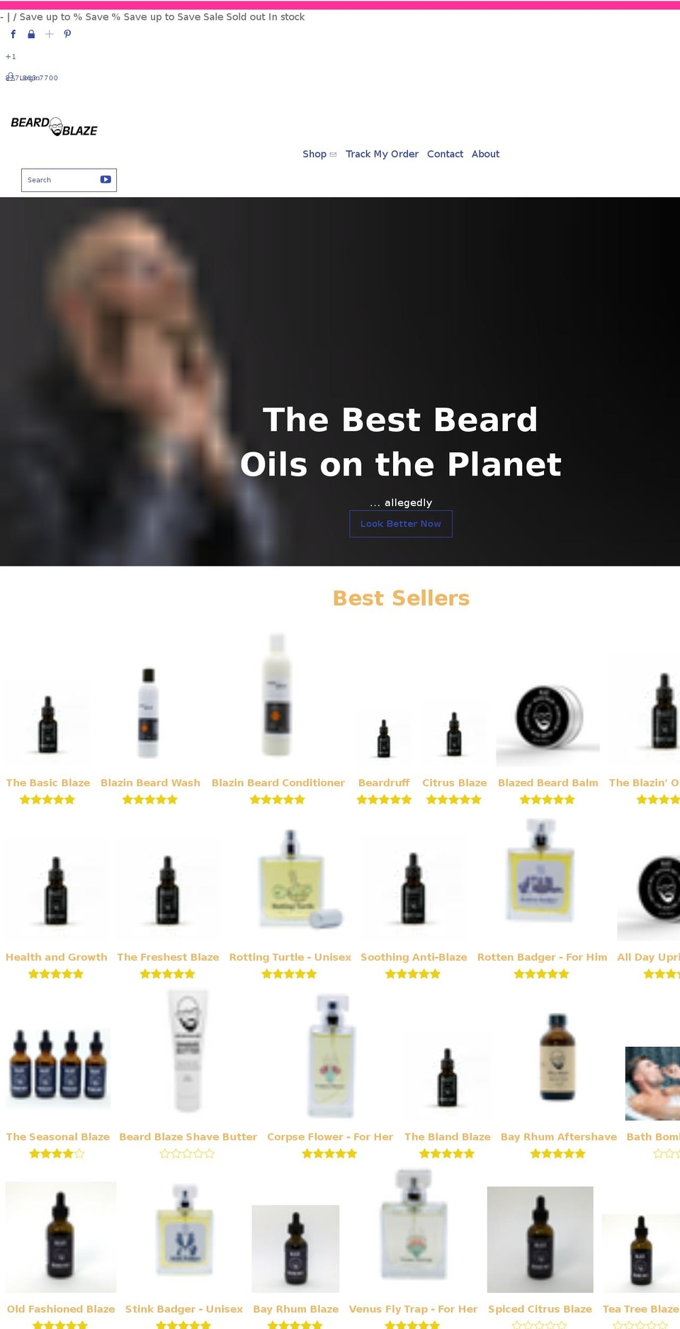 beardblaze.com shopify website screenshot