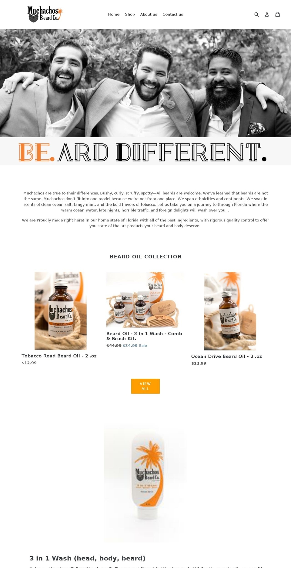 Muchachos Beard Co. Shopify theme site example bearddifferent.com