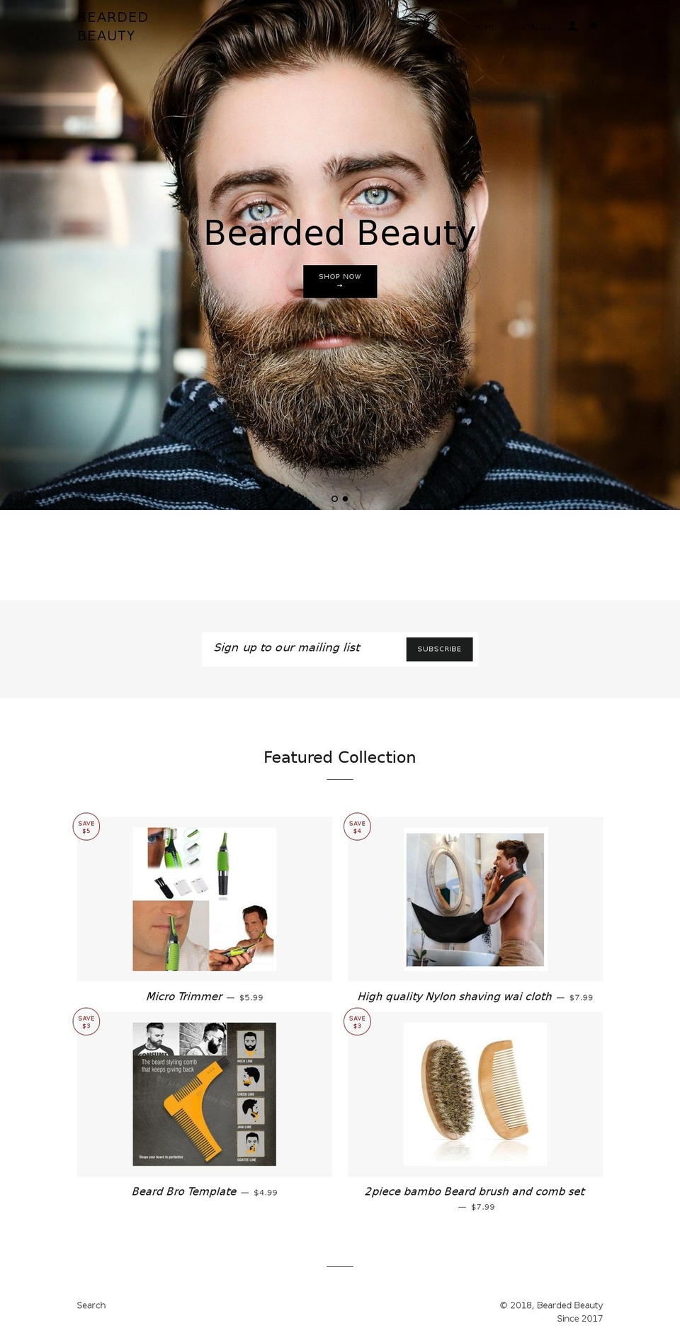 beardedbeauty.com — Shopify storefront screenshot