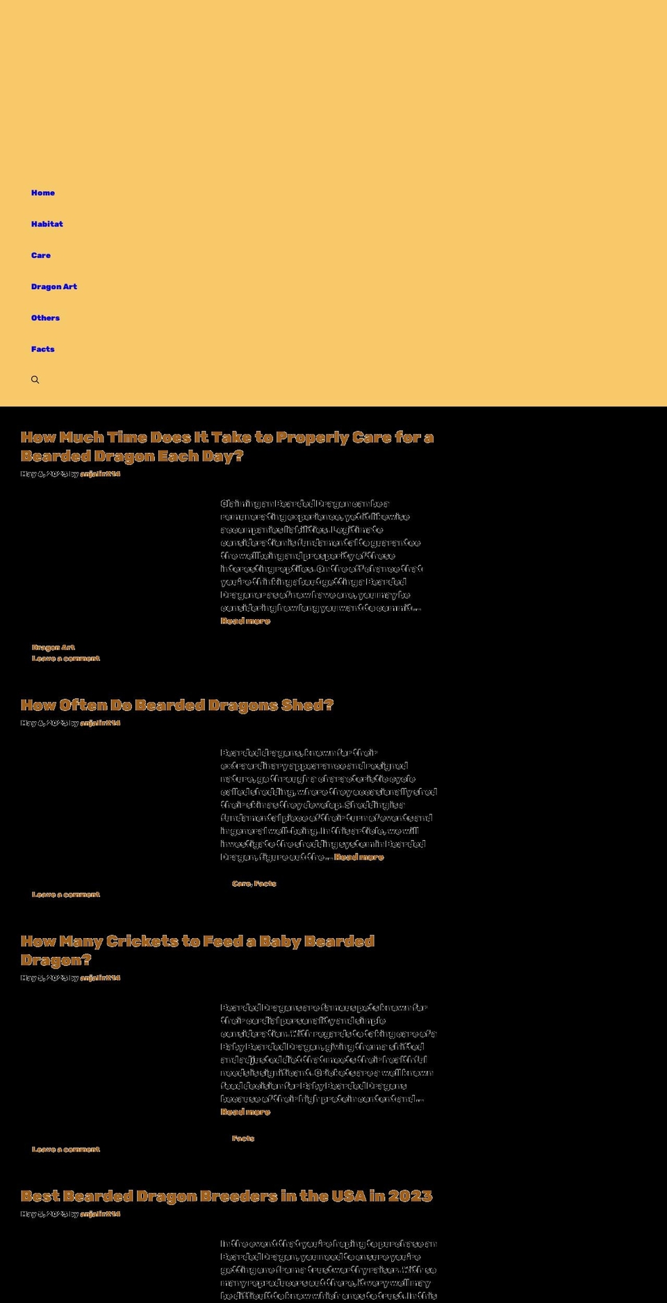 beardeddragonart.com shopify website screenshot