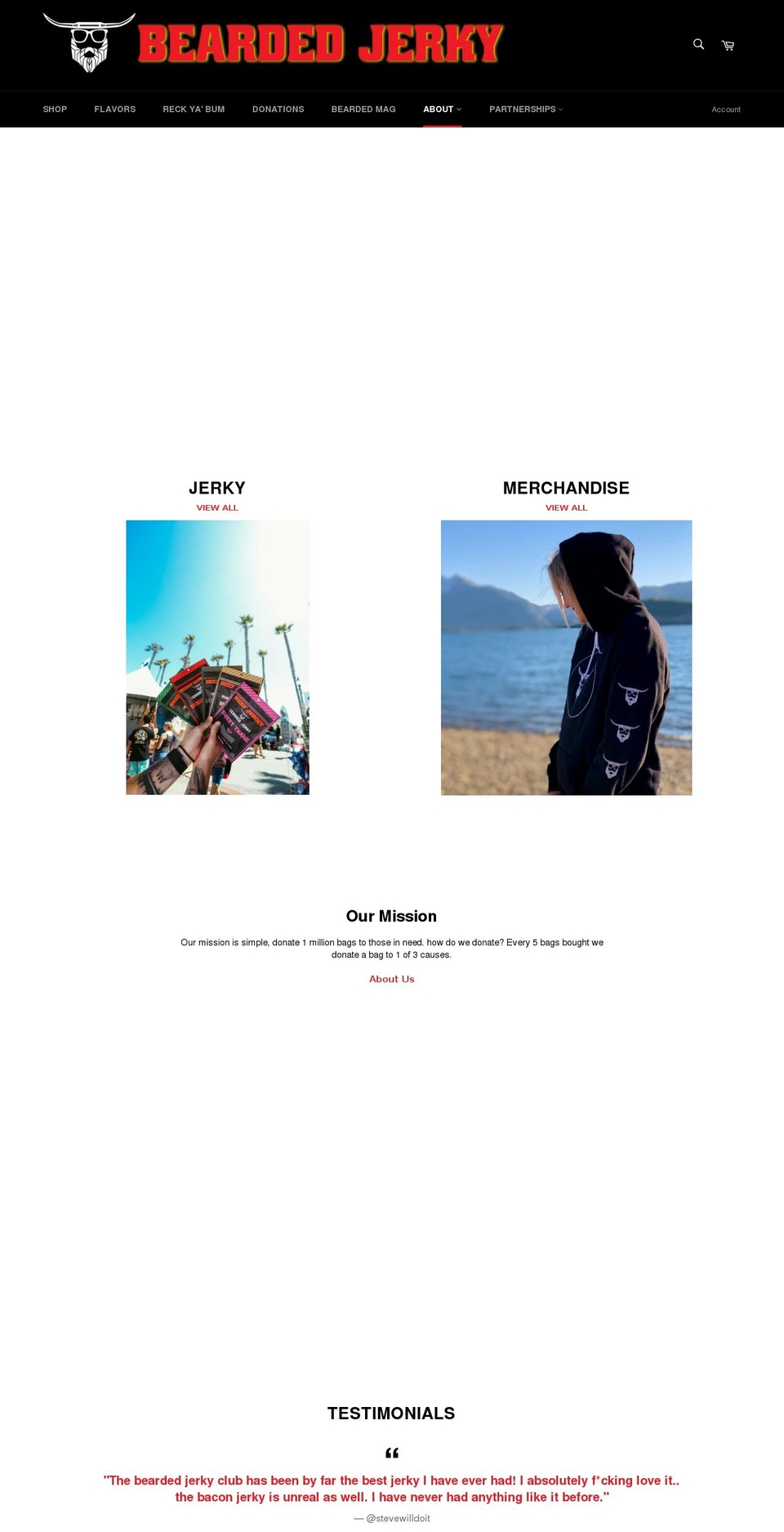 beardedjerky.com shopify website screenshot