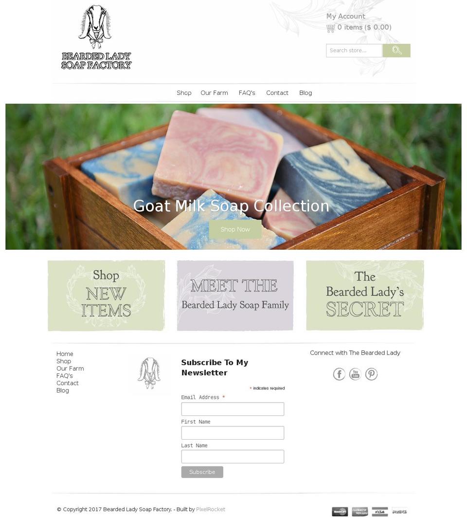 beardedladysoap.com shopify website screenshot