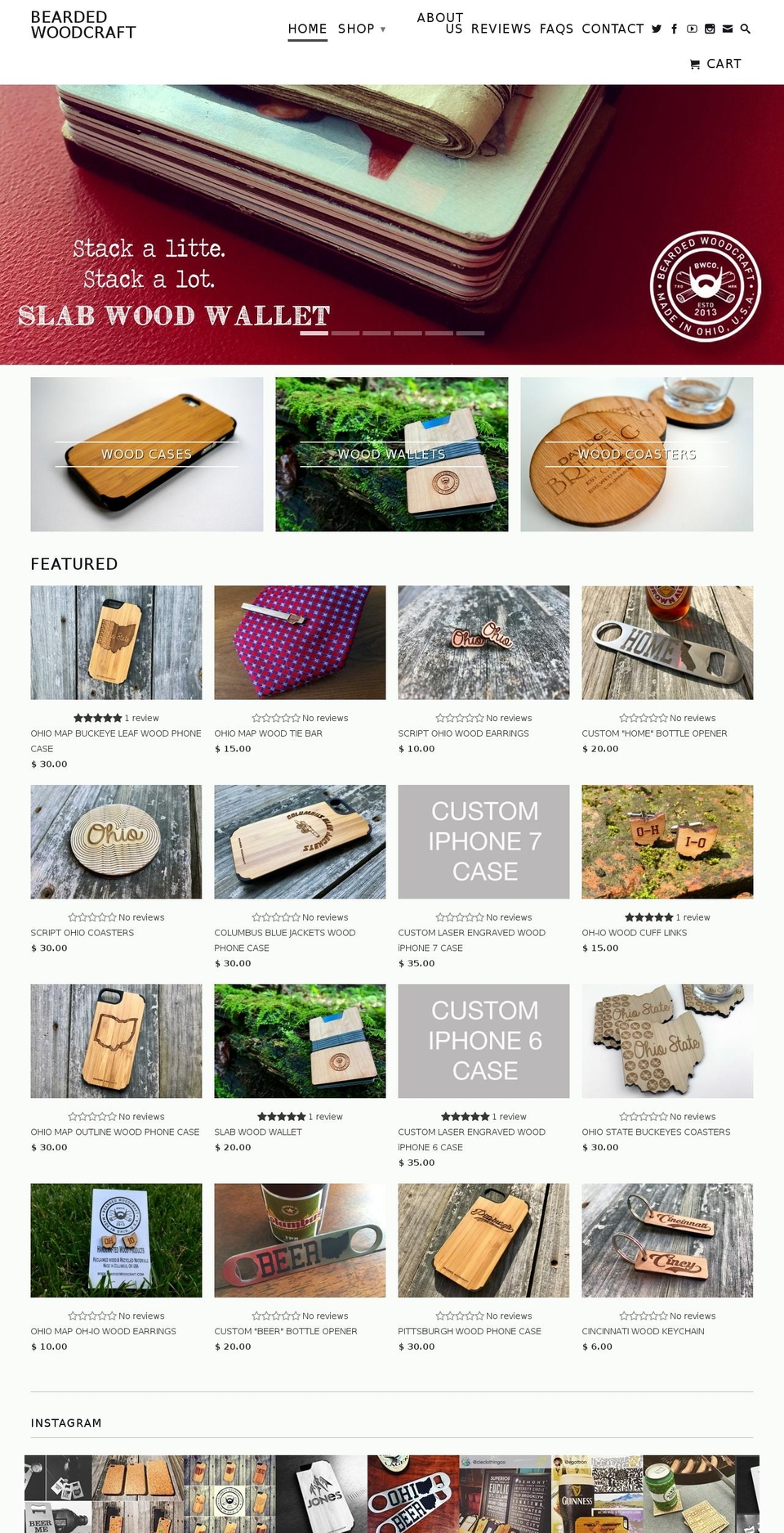 beardedwoodcraft.com shopify website screenshot