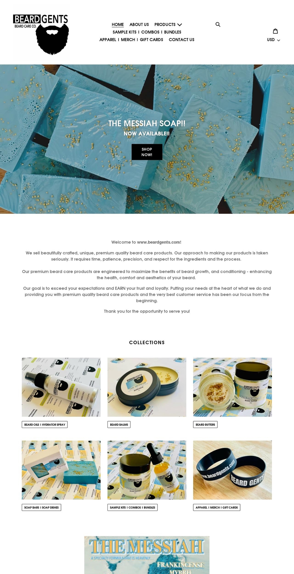 beardgents.com shopify website screenshot