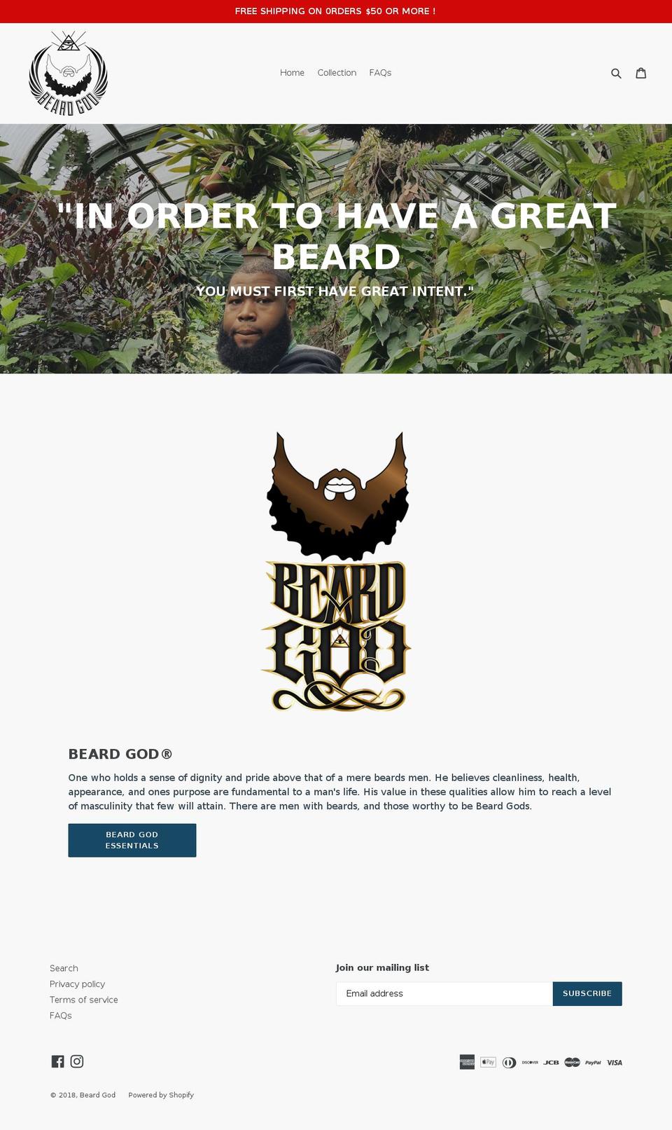 beardgod.us shopify website screenshot