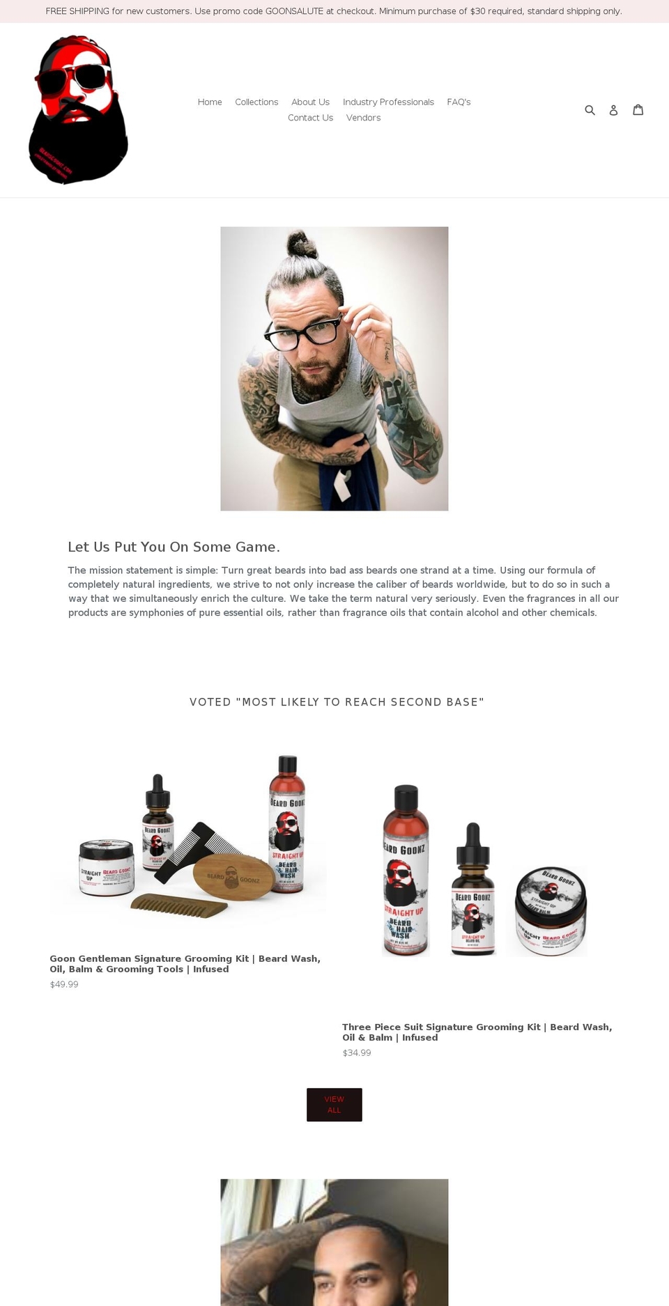 beardgoonz.com — Shopify storefront screenshot