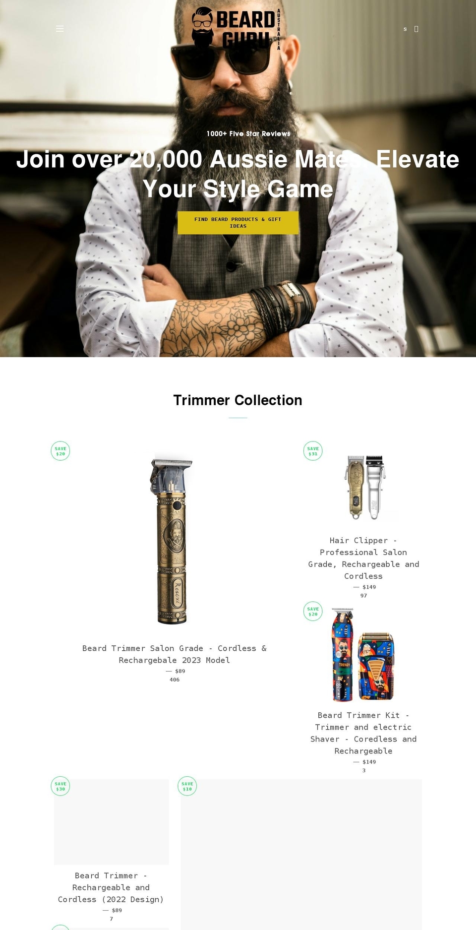 beardguru.com.au shopify website screenshot