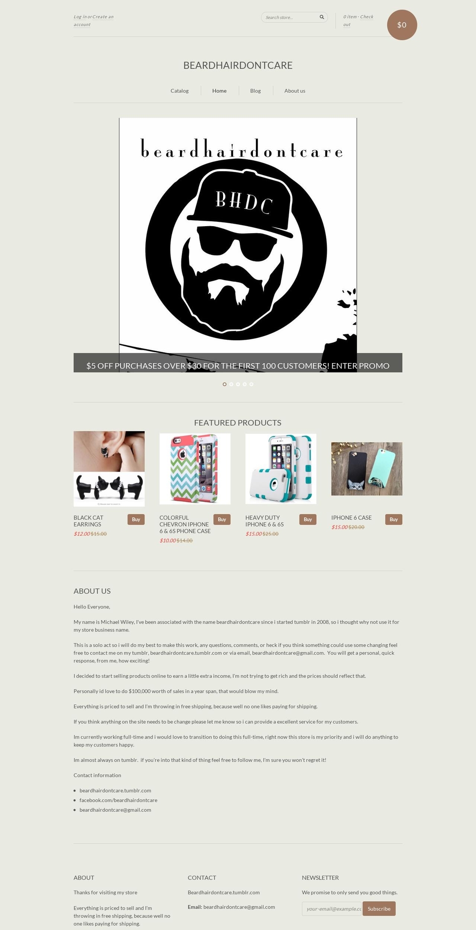beardhairdontcare.com shopify website screenshot
