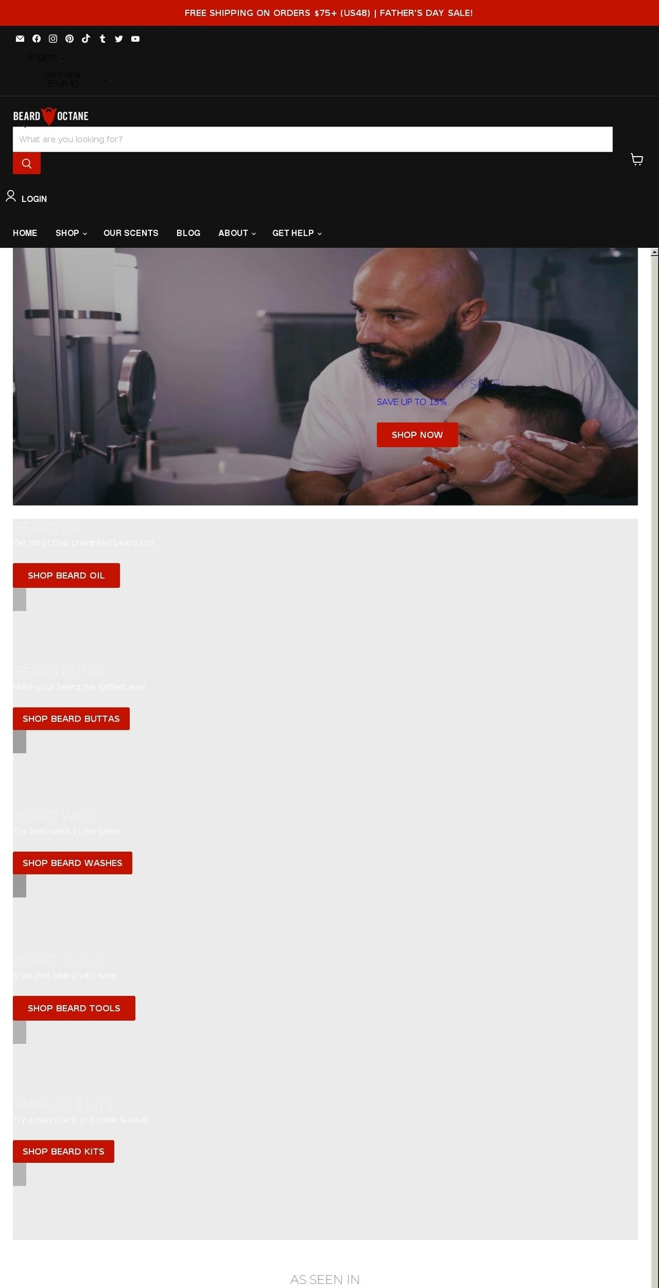 beardoctane.com shopify website screenshot
