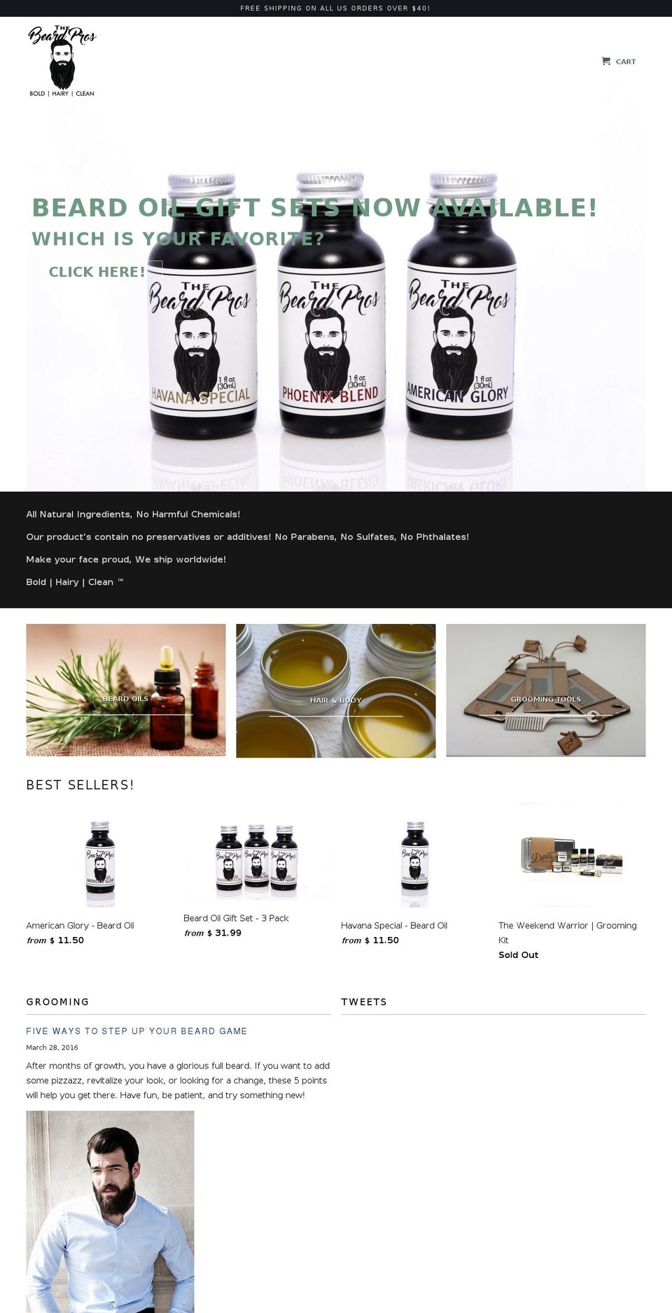 beardoilpros.com shopify website screenshot